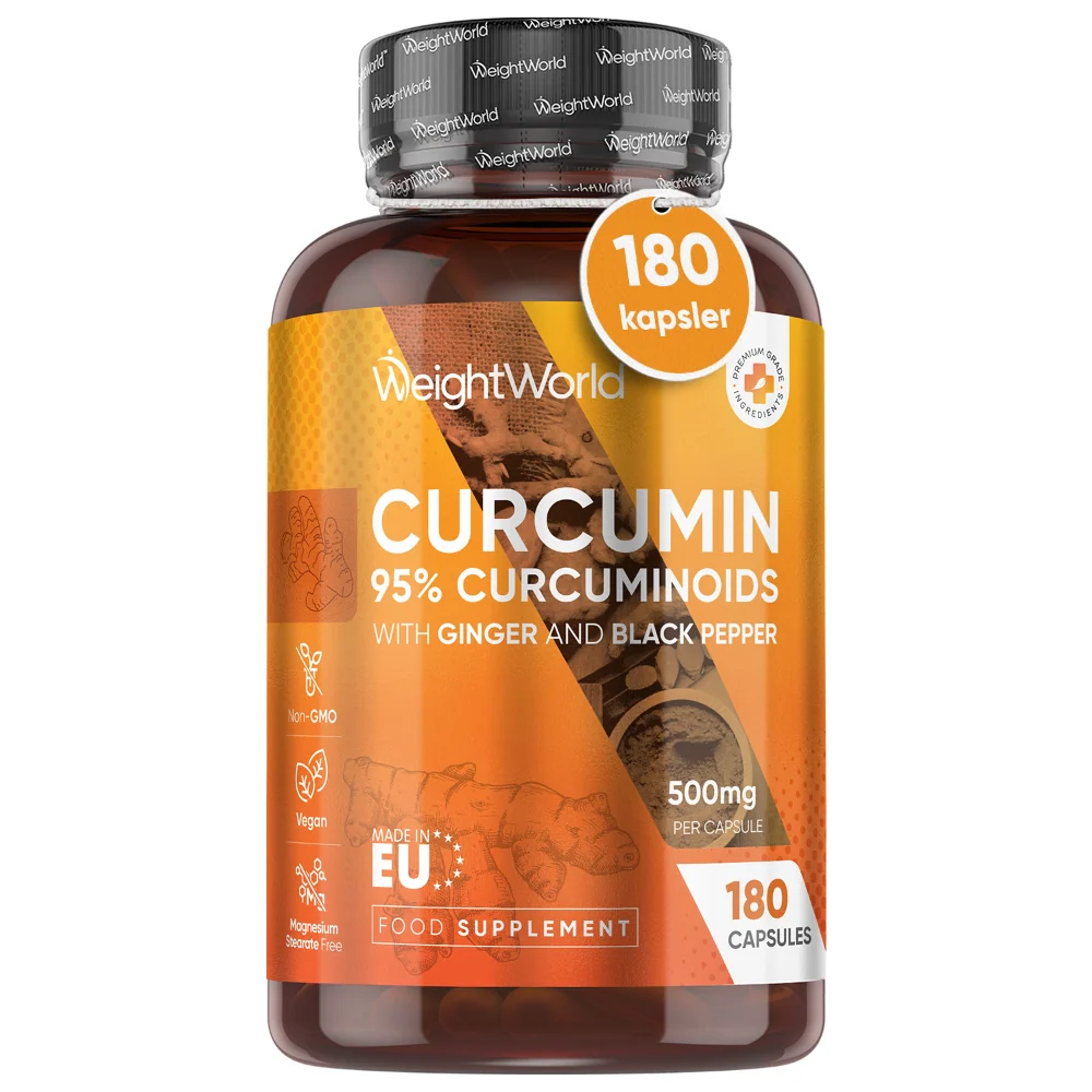 Curcumin + Ingefær Kapsler 500 mg