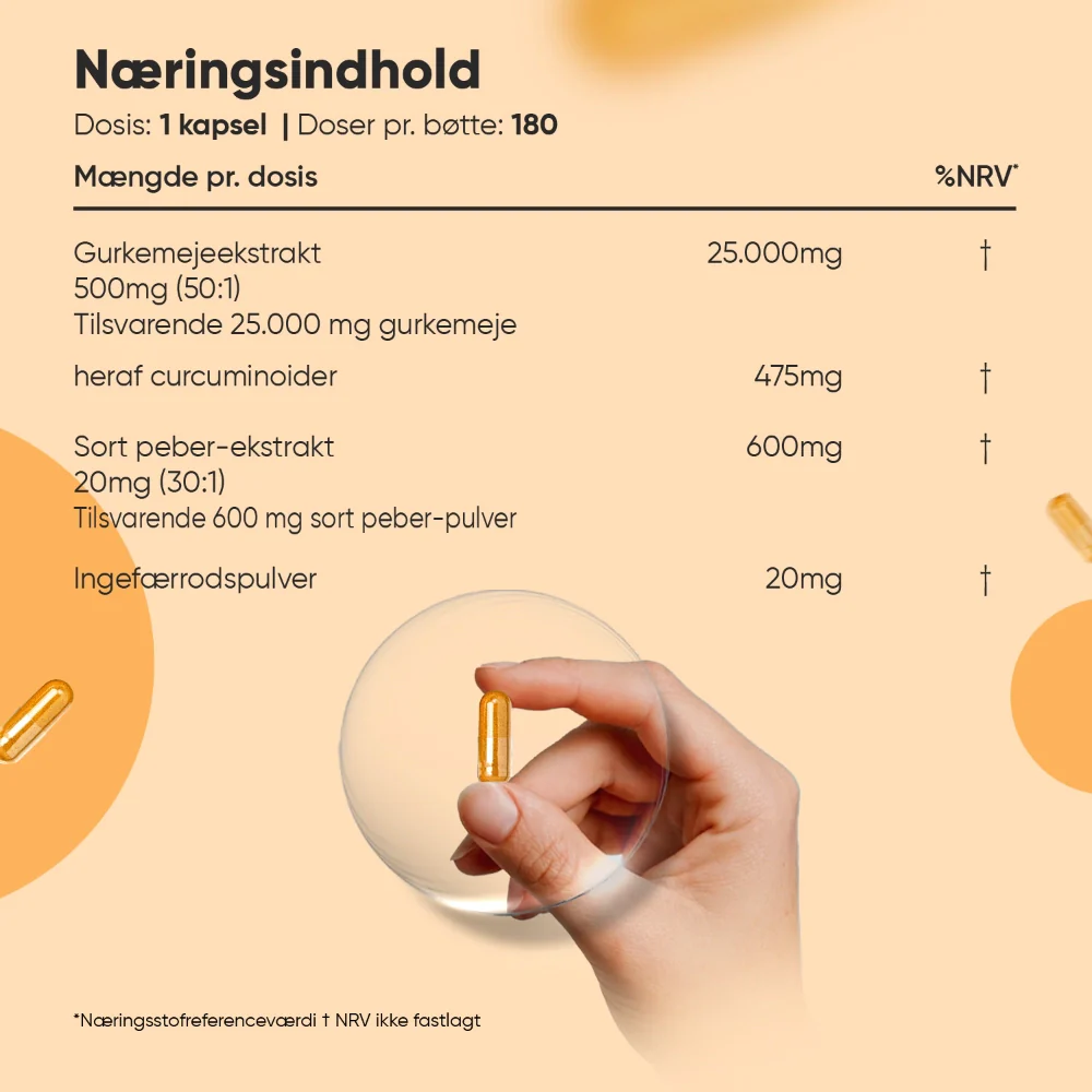 Curcumin + Ingefær Kapsler 500 mg - Image 4