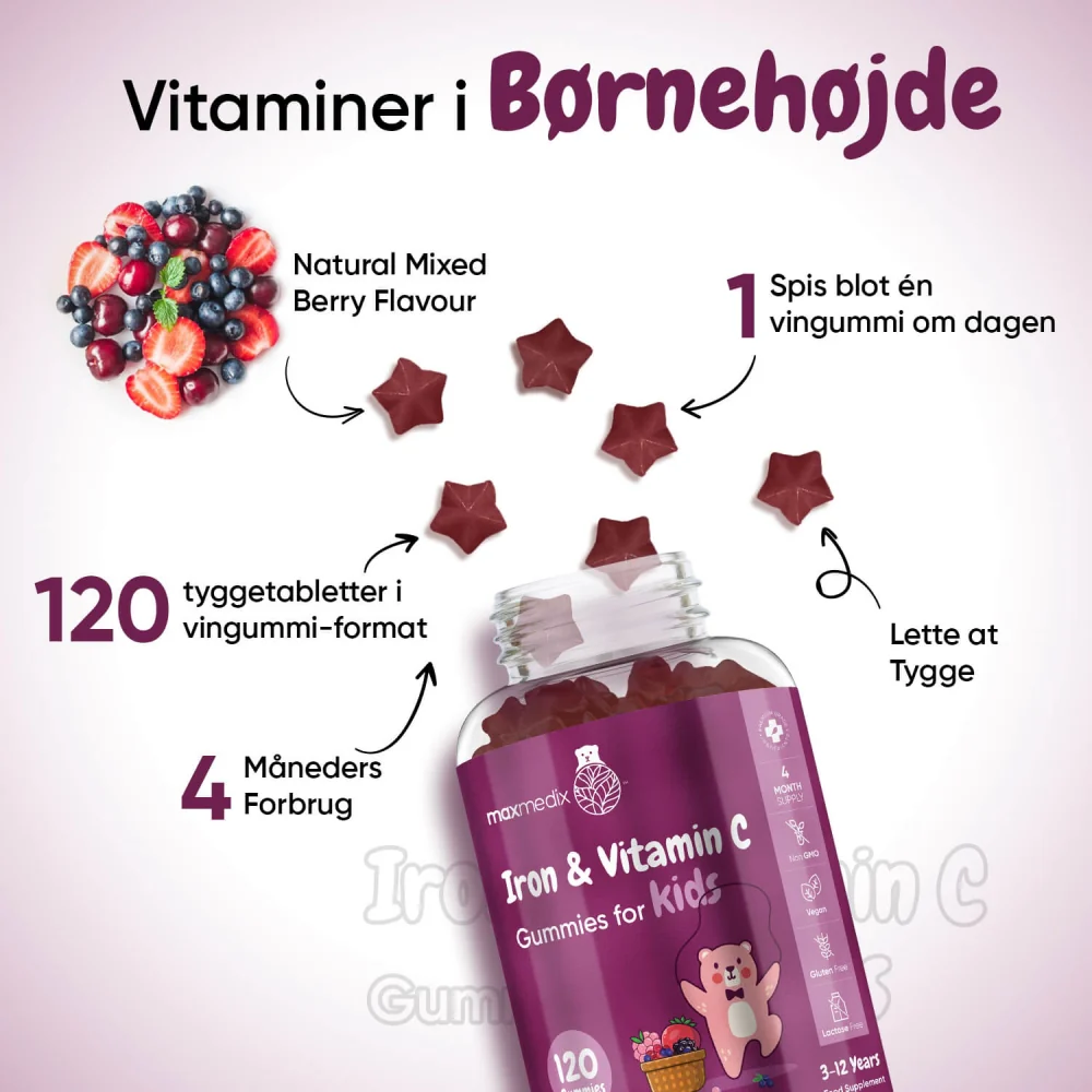 Jern & C-vitamin Vingummier til børn - Image 4