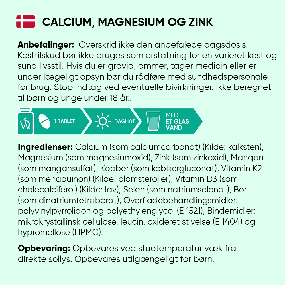 Kalktabletter med Magnesium, Zink og D3-Vitamin - Image 3